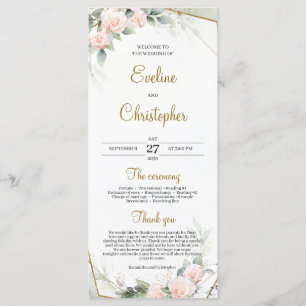 Programa Quadro Dourado Romântico Blush Cor-de-rosa Folhage