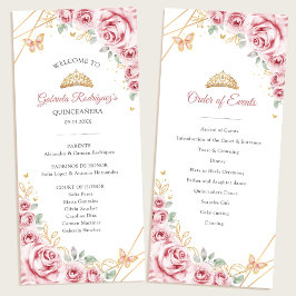 Programa Quinceanera Dourada Rosa, com Quinceanera, Ordem d