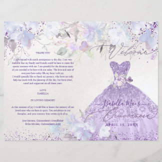 Programa Quinceanera H2 Dusty Lilac Purple Gown