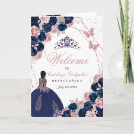 Programa Quinceanera para borboletas cor-de-marinh
