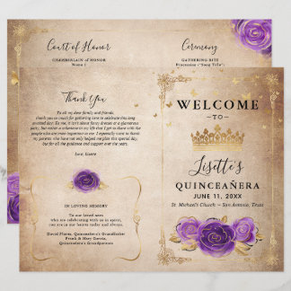 Programa Quinceanera para Lavandas roxas e Rosas D