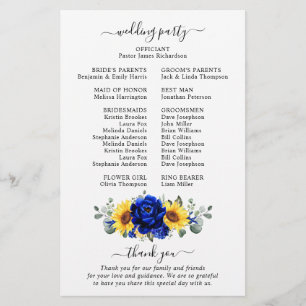 Programa Real Blue Rustic Sunflower Modern Weds