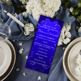 Programa Real de Casamento Azul Elegante