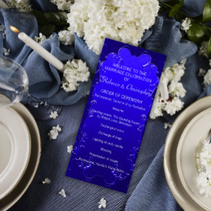 Programa Real de Casamento Azul Elegante