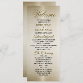 Programa Retângulo de Ornamentado Dourado de Casamento Flor