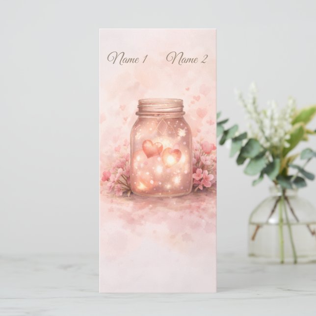 Programa Romantic Mason Jar Wedding Program (Em pé/Frente)