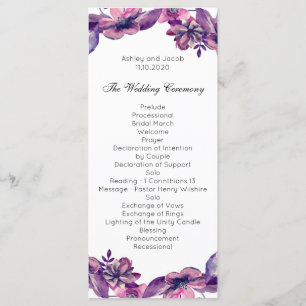 Programa romântico de casamento. Cerimônia floral