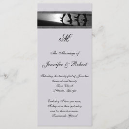 Programa Romântico de Casamento de Cinzas Monogram