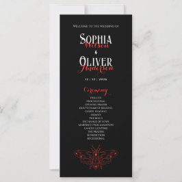 Programa Romântico de Casamento Negro e Vermelho G