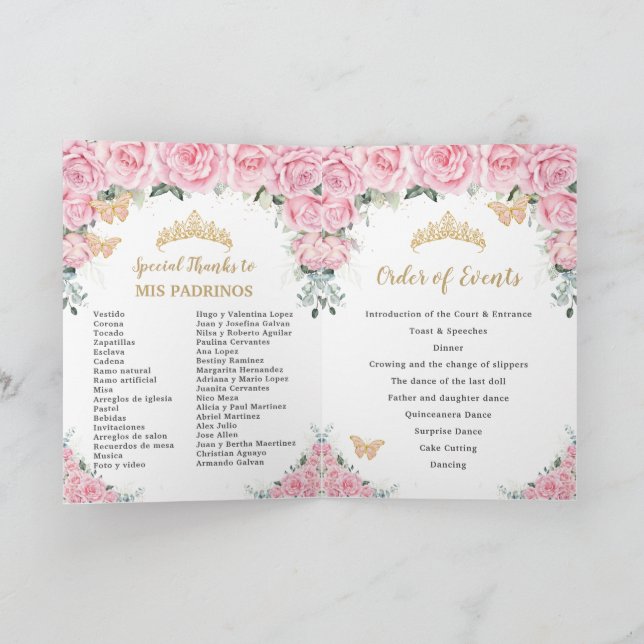 Programa Rosas Florais Rosa Quinceanera Princesa Borboletas (Interior)