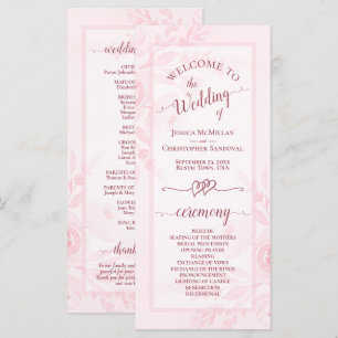 Programa Rosas Pastel Água-forte Peônias Casamento Elegante