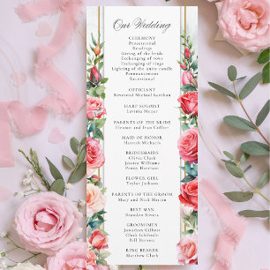 Programa Rosas Rosa Romântica Cana-d'Água e Caligrafia