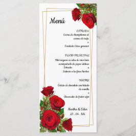 Programa Rosas Vermelhas Originais do Cardápio de Casamento