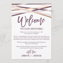 Programa Rose Gold Streamers Carta de Boas-Vindas e Itinerá