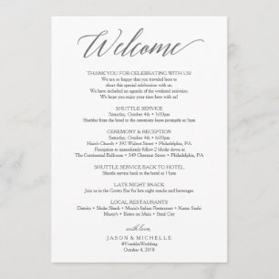 Programa Roteiro de Casamento de Letra Elegante - Boas-vind