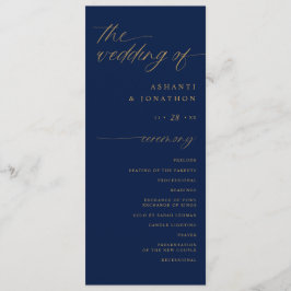 Programa Roteiro de Casamento Soft Romântico Azul Marinho e