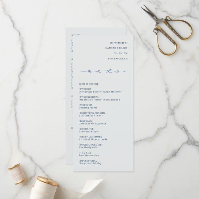 Programa Roteiro de Cerimônia de Casamento "Nós Fazemos" co (Frente/Verso In Situ)