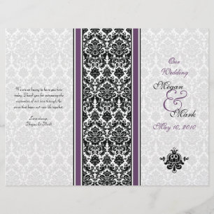 Programa roxo do casamento tema damasco da