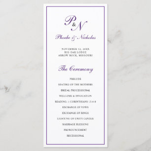 Programa Roxo Real Clássico Casamento Elegante