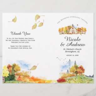 Programa Rustic Autumn Chapel Weding