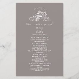 Programa Rustic Barn Ametist de Casamento de Fazen