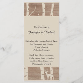 Programa Rustic Birch Trees and Deer Wedding