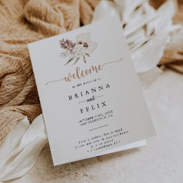 Programa Rustic Boho Elegant Floral Folded Wedding