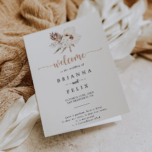 Programa Rustic Boho Elegant Floral Folded Wedding