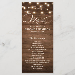 Programa Rustic Burgundy Floral Mason Jar Wedding