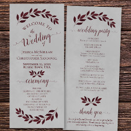 Programa Rustic Burgundy Watercolor deixa na Cinza