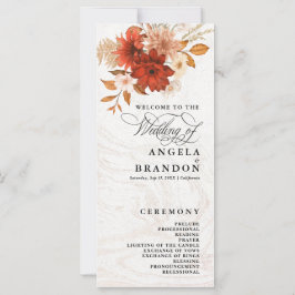 Programa Rustic Burnt Orange Terracotta Casamento