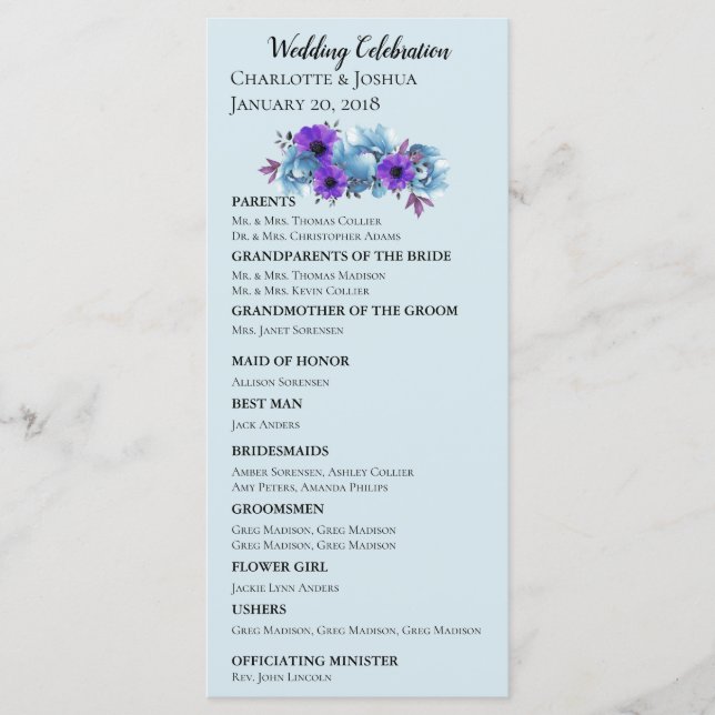 Programa Rustic Cottage Rosas de Casamento Suite Cerimônia  (Frente)