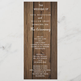 Programa Rustic Country Barn Wedding