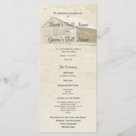 Programa Rustic Country Barn Wedding