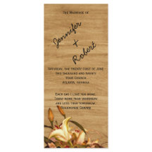 Programa Rustic Country Lily Watercolor Wedding