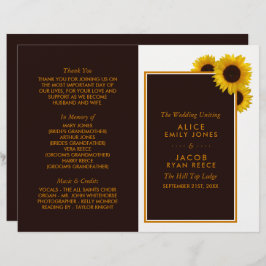 Programa Rustic Country Sunflower Wedding
