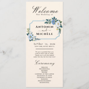 Programa Rustic Earth Florals Wedding