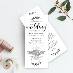 Programa Rustic Elegance EDITABLE COLOR Wedding Program