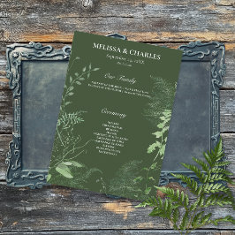 Programa Rustic Fern Green Foliage Emerald Wedding
