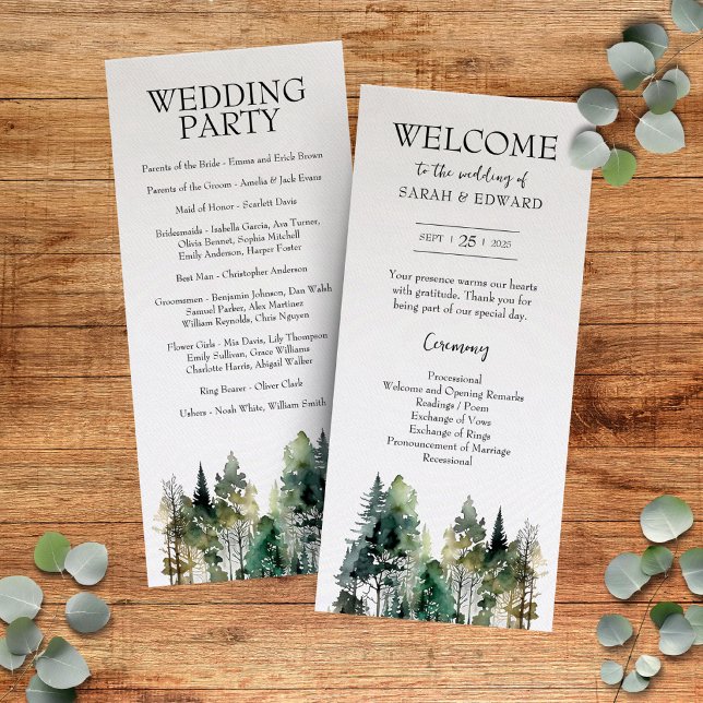 Programa Rustic Forest Wedding (Rustic Forest Wedding Programs)