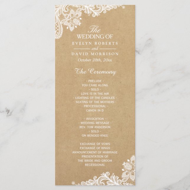 Programa Rustic Kraft Classy White Lace Weding Pro (Frente)