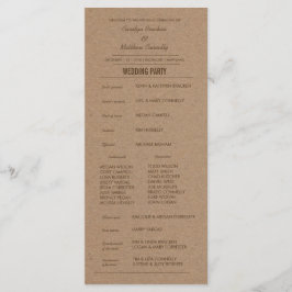Programa Rustic Kraft Paper Wedding