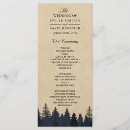 Programa Rustic Kraft Pine Tree Forest Weding Prog