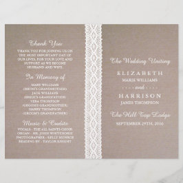 Programa Rustic Kraft & Vintage White Lace Weding