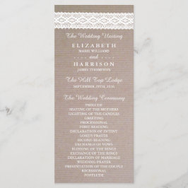 Programa Rustic Kraft & Vintage White Lace Weding