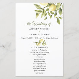 Programa Rustic Lemon Greenery Ceremony