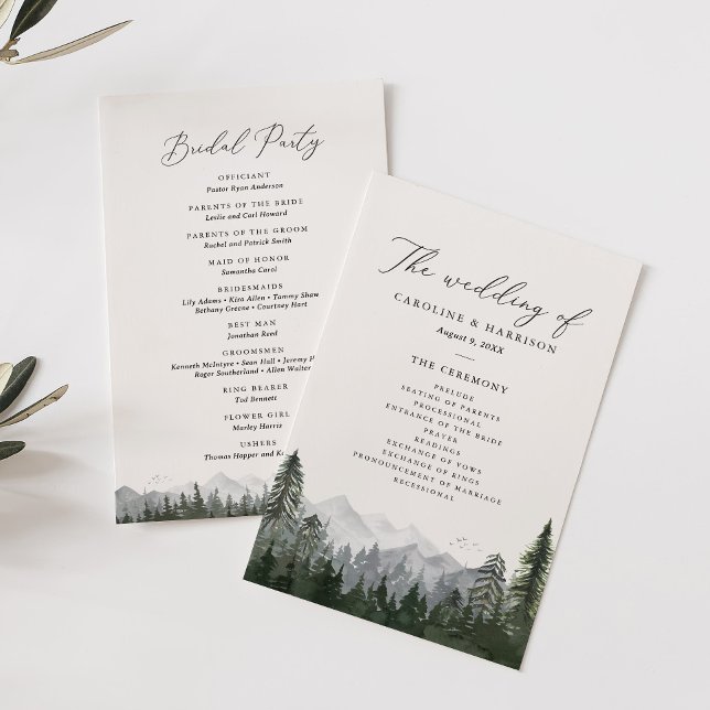 Programa Rustic Mountain Pine Tree Weding (Criador carregado)