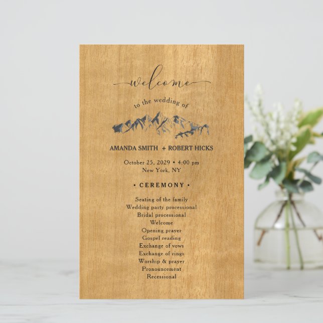 Programa Rustic Mountain Wedding (Em pé/Frente)