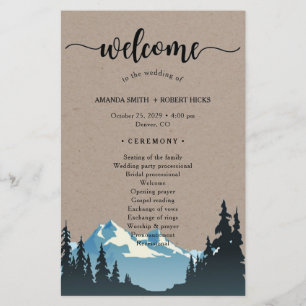 Programa Rustic Mountain Woodland Forest Wedment