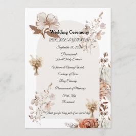 Programa Rustic Neutral Wedding Program